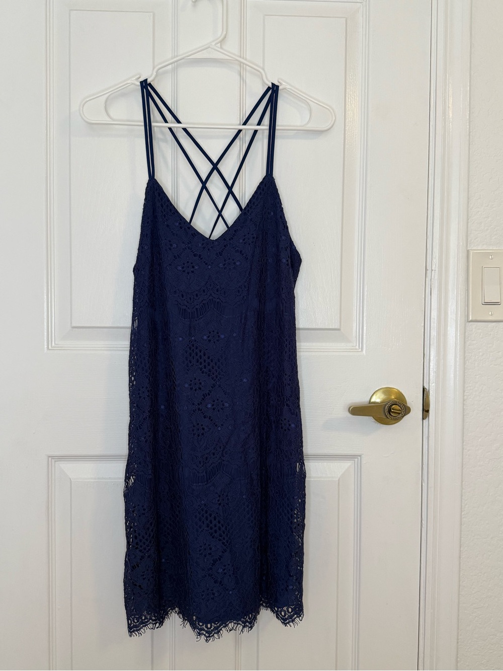 Mi Ami  Navy Blue Lace Strappy Sundress